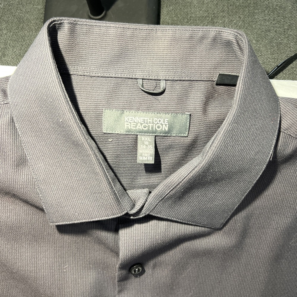 Kenneth Cole Reaction XXl 18 34-35 Slim Fit Grey Dressy Wrinkle Free169